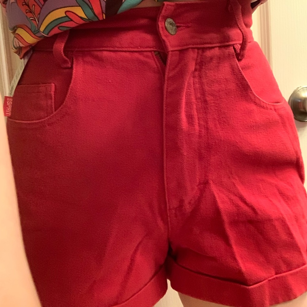 Red High Waisted ESPRIT Shorts, Size 5